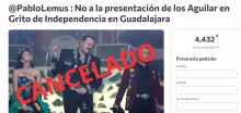 Juntan firmas para cancelar presentación de los Aguilar en el Grito de Guadalajara