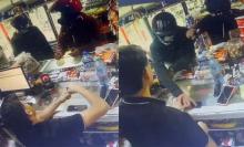 Los criminales ingresaron con cascos de motociclistas para proteger su identidad de las cámaras de seguridad