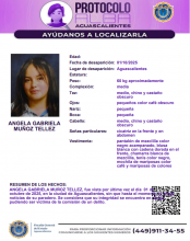 Ángela, adolescente desaparecida en Aguascalientes 