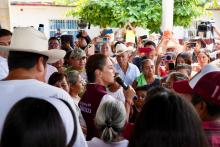 Sheinbaum visita zonas afectadas por lluvias en Puebla
