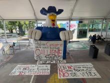 Comunidad educativa de la Universidad Pedagógica Nacional en Aguascalientes se manifiesta 