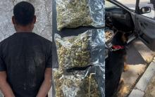 Los policías lo detuvieron porque su auto tiene placas vencidas y se encontraron con la droga