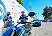 Policía de tránsito revisa motocicletas en Aguascalientes 