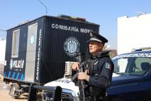 Comisaría móvil en Villa Montaña, Aguascalientes