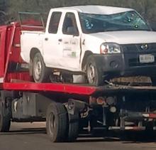 Unidad del Municipio de Aguascalientes accidentada 