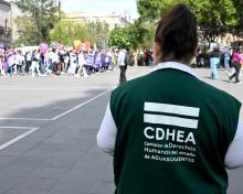 Comisión Estatal de Derechos Humanos vigiló marcha del 8M en Aguascalientes