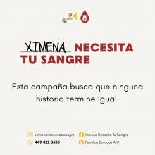 Campaña de donación de sangre "Ximena Necesita tu Sangre"