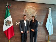 Tere Jiménez y Omar García Harfuch