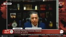 Reaparece Enrique Inzunza en sesión virtual del Senado 