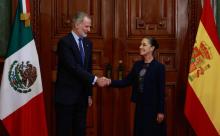 Sheinbaum recibe el Rey Felipe VI y se reúnen en Palacio Nacional