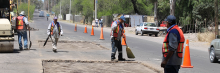 Labores de bacheo del Municipio de Aguascalientes 