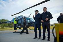 Encabeza Leo Montañez sobrevuelo en el Halcón 1 en recorrido de vigilancia