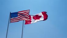 Banderas de Estados Unidos y Canadá 