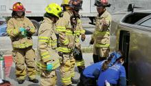 A pesar de lo aparatoso del accidente, fue trasladada al hospital con lesiones que no fueron consideras graves