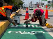 Rehabilitan ciclovías de Aguascalientes