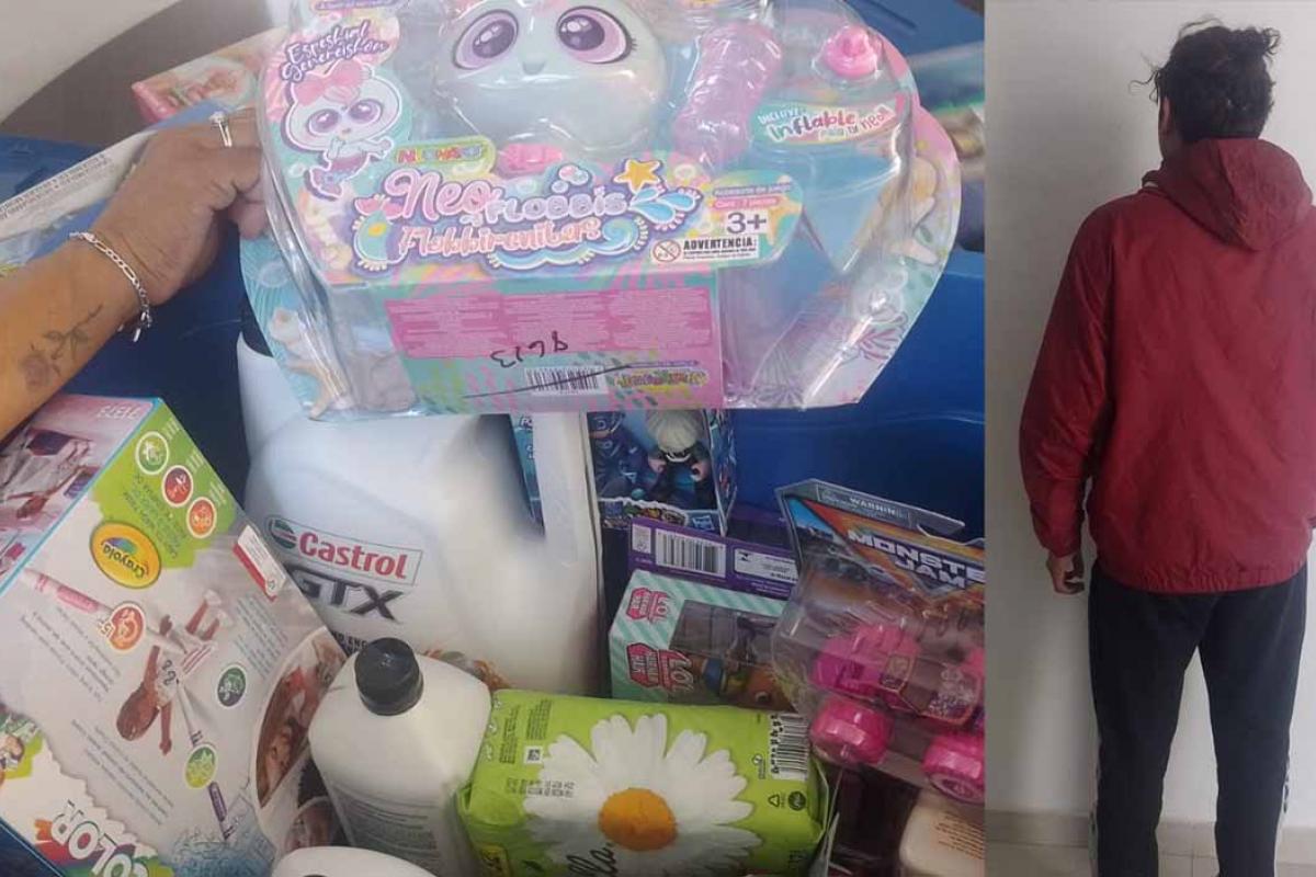 Salió de una tienda departamental con 16 mil pesos en mercancía que no